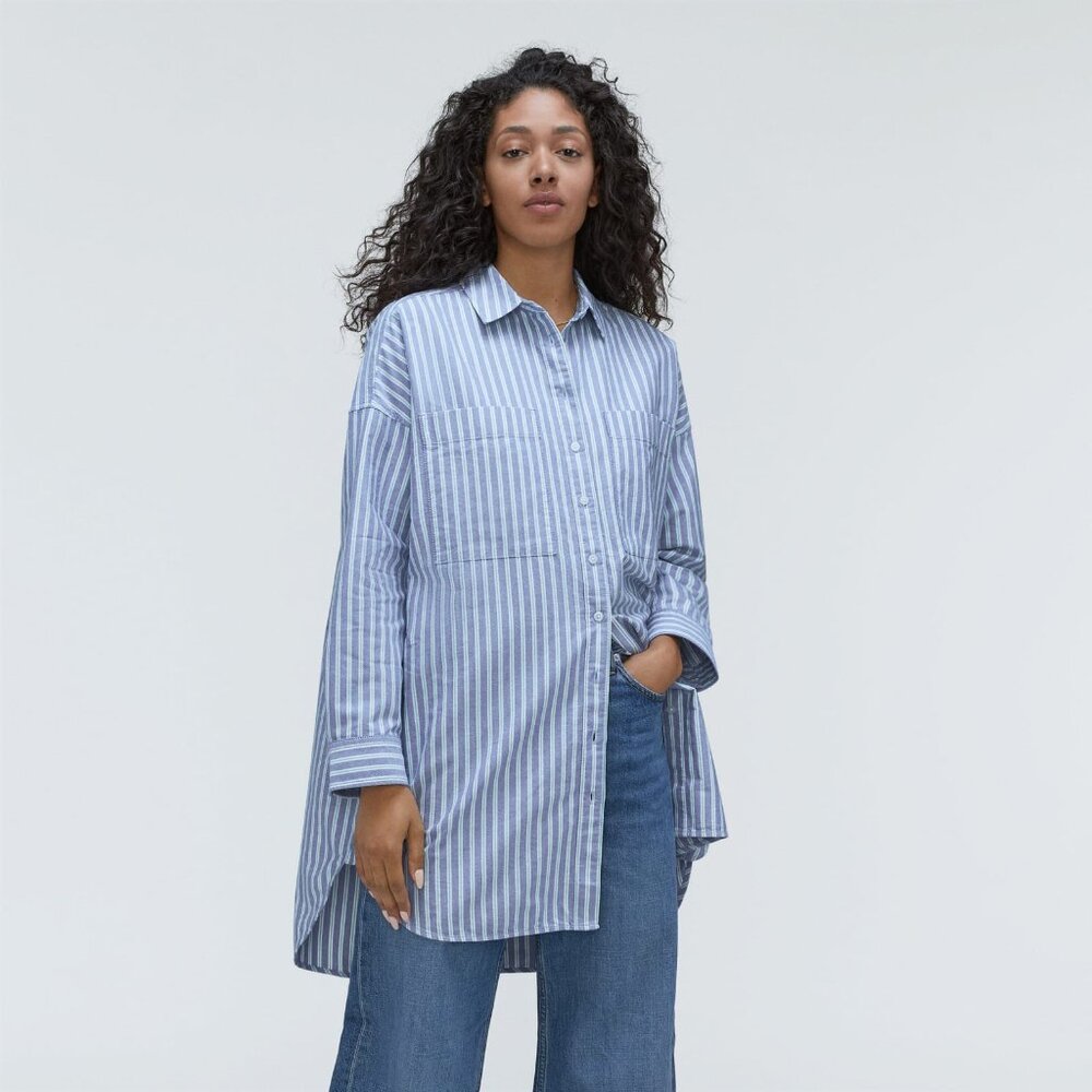 Everlane The Way Long Oxford Shirt - Size 4